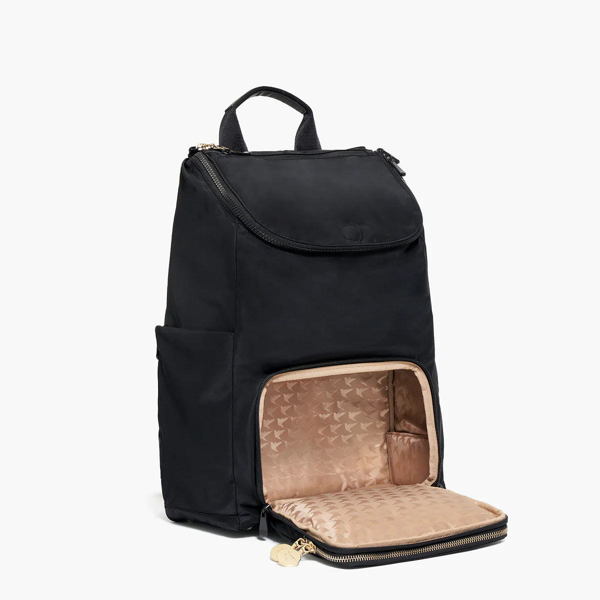 Foldover Flap Water-resistant Nylon Organized Travel Backpack