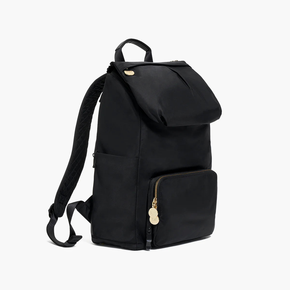 Foldover Flap Water-resistant Nylon Organized Travel Backpack