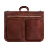 Vintage Distressed Leather Multi-Pocket Business Briefcase