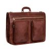 Vintage Distressed Leather Multi-Pocket Business Briefcase